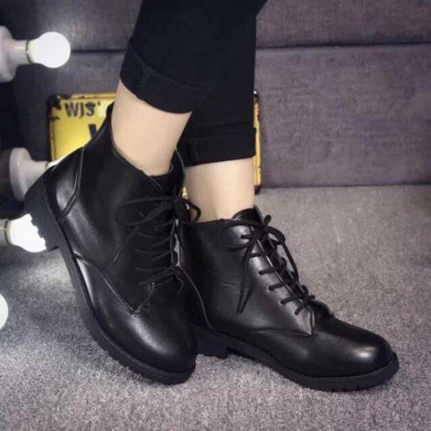 Giầy Thể Thao Nữ/boot Nữ Cao Cổ Ôm Chân Da Bóng Siêu Cá Tính