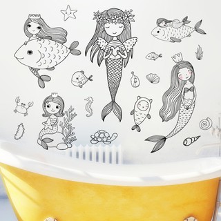 Nàng tiên cá nét vẽ Chất liệu in lụa nhám xịn sò