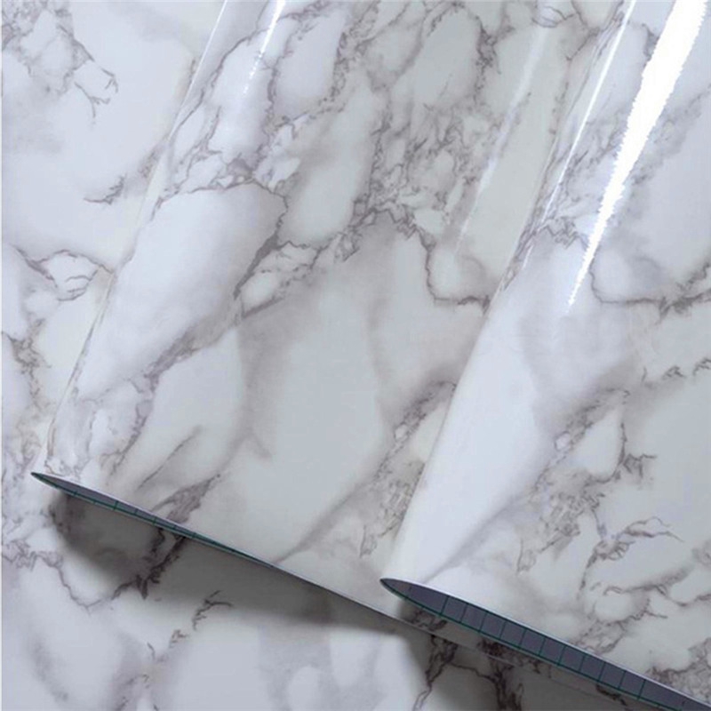 💜HY 3D Marble Hiệu ứng dán tường chống thấm PVC tự dính Hình nền trang trí nhà