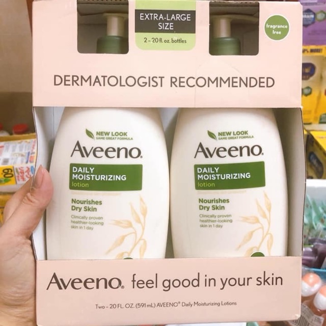 Set 2 chai Lotion dưỡng da Aveeno Daily Móiturizing (591ml* 2) USA