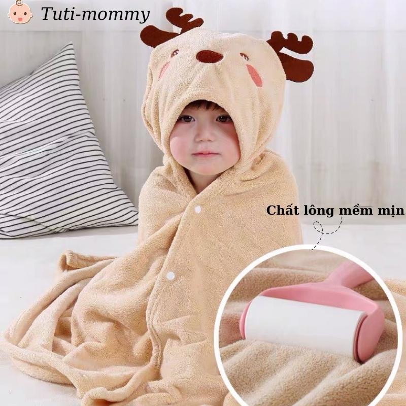 Khăn choàng tắm cho bé có mũ , áo choàng tắm cho bé TUTI MOMMY