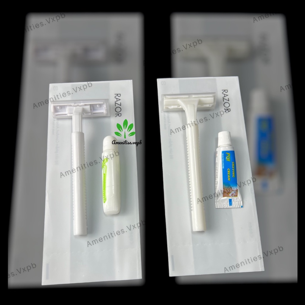 100 dao cạo râu trắng đút túi trắng sữa 001 cho khách sạn, homestay, resort, nhà nghỉ (có nhận in logo, thông tin)