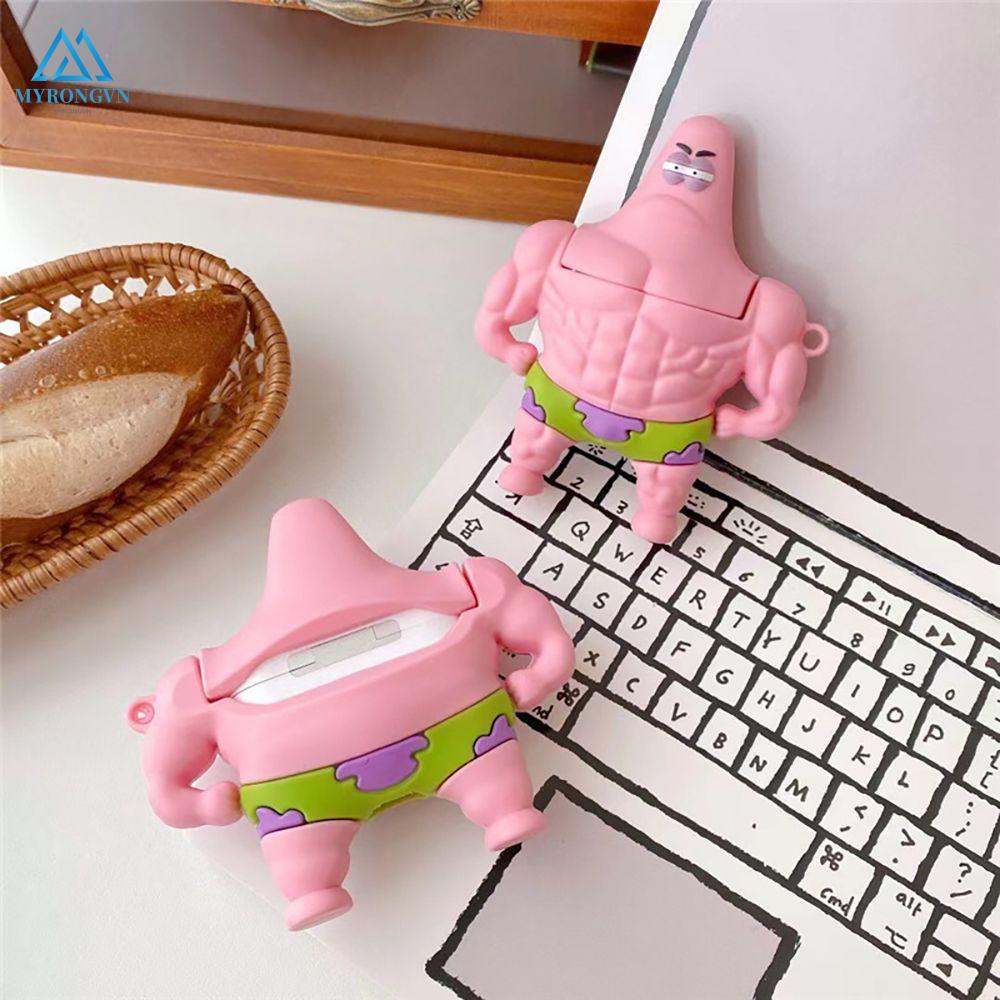 Vỏ Bảo Vệ Hộp Sạc Tai Nghe Airpods Hình Patrick Star Bằng Silicon Xinh Xắn