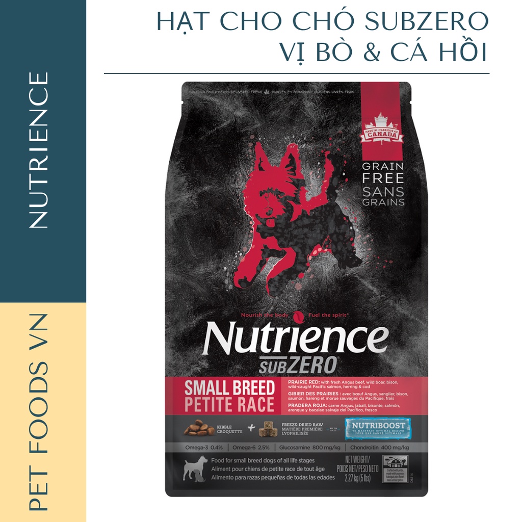 Hạt cho chó NUTRIENCE Subzero Dog 500g vị Bò &amp; Cá Hồi