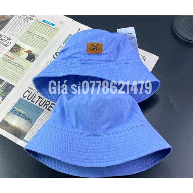 mũ cụp bucket - nón bo hàn quốc 2 mặt 2 mạc da nâu nhỏ Lv phong cách nữ - thời trang trend