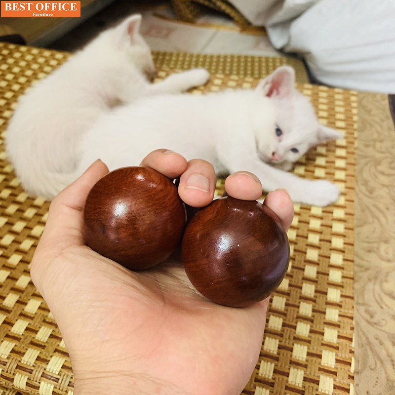 Bi lăn tay gỗ Hương cao cấp, 2 viên bi massgae tay, sản phẩm cho sức khỏe lưu thông mạch máu, giảm tải stress