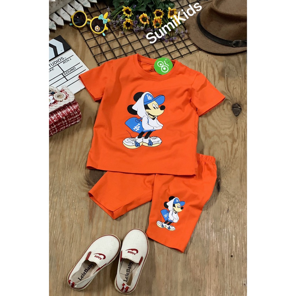 Bộ thun quần ngố Mickey dễ thương