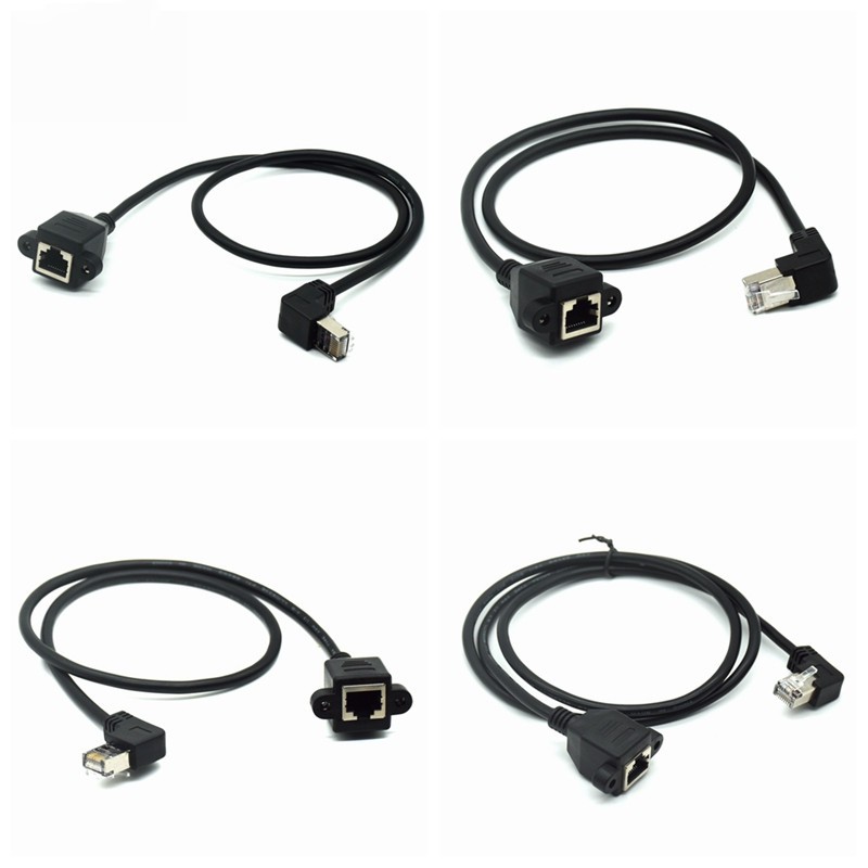 Cáp Mở Rộng 90 Độ 8P8C FTP UTP Cat5 6 RJ45 Kèm Ốc Vít 1ft