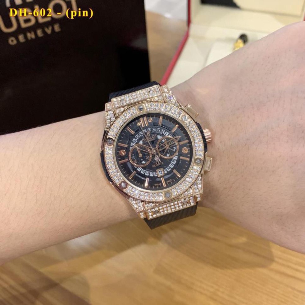 Đồng hồ nam nữ Hublot HB-42mm và 34mm - unisex cặp đôi dây cao su - Bảo hành 12tháng