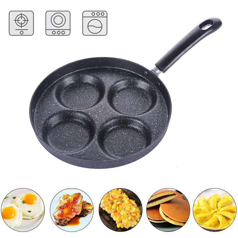 Chảo Chiên Trứng Chống Dính Bốn Lỗ Bằng Đá Lúa Mì
