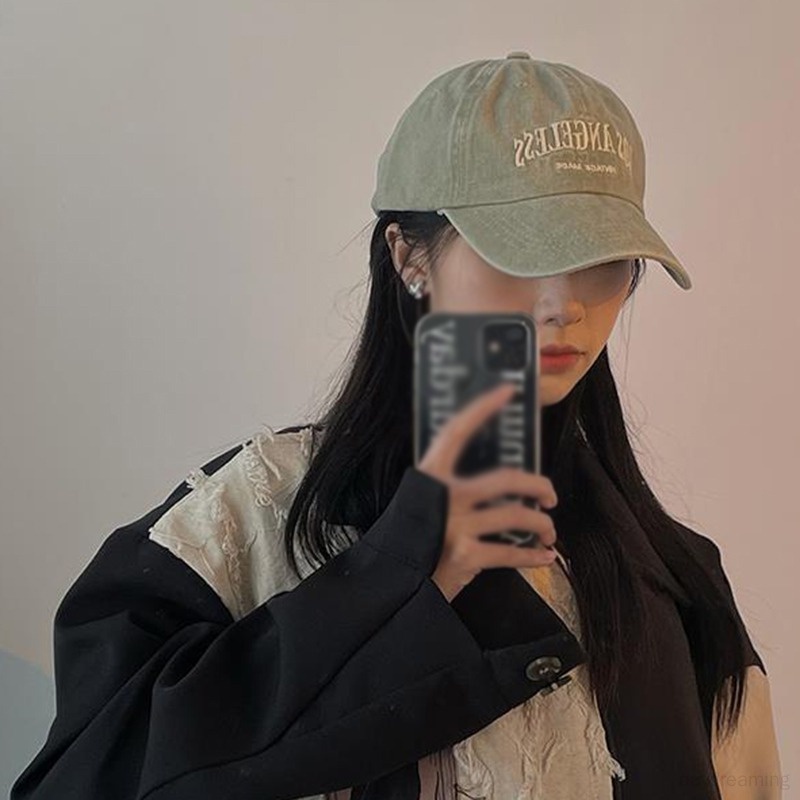 Mũ Denim Thêu Chữ Phong Cách Hàn Quốc