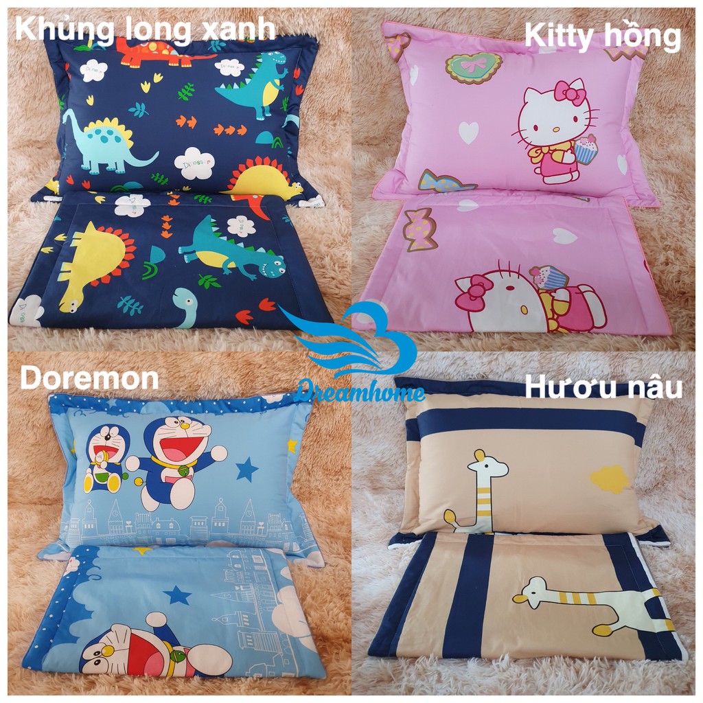 Vỏ gối cotton 100% loại đẹp có lót bông, size 45x65 cm - 1 đôi