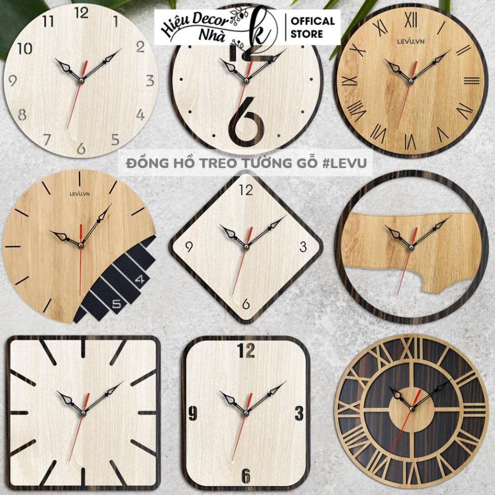 Đồng hồ treo tường gỗ kim trôi hiện đại sang trọng handmade decor độc lạ thiết kế tối giản - Hiệu Nhà K