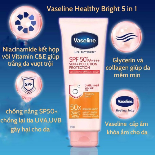 Sữa Dưỡng Thể VASELINE Perfect Serum 50X Trắng Da Toàn Thân Hàng Chuẩn Thái/ Lotion Vaselin 50x