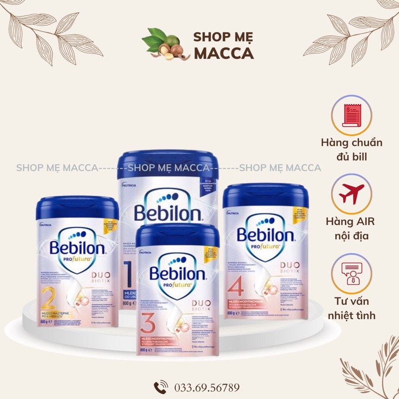 Sữa BEBILON 800g số 1 ,số 2,3,4 (cam kết chính hãng)