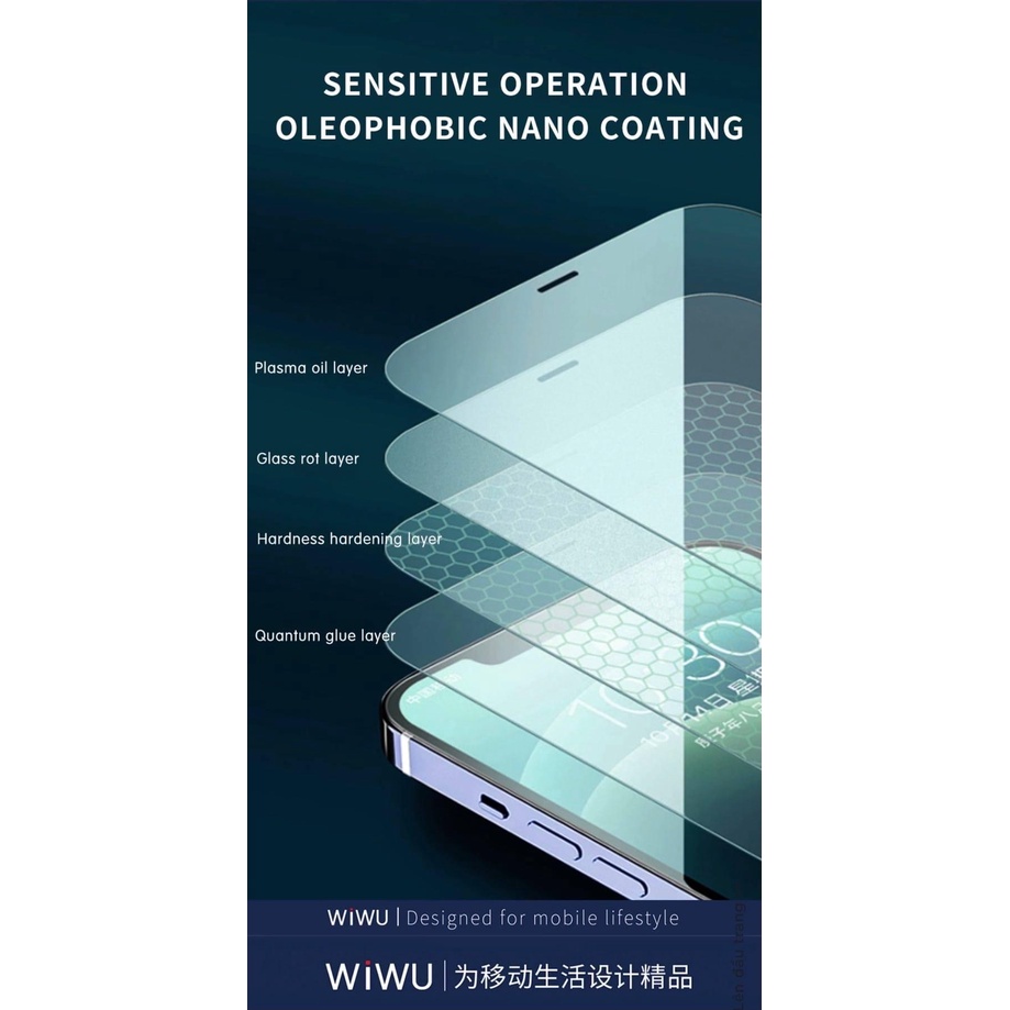 Kính Cường Lực WiWU  iVista Dùng Cho iPhone 11 / iPhone 12 / iPhone 13 / iphone 14 - Hàng Chính Hãng