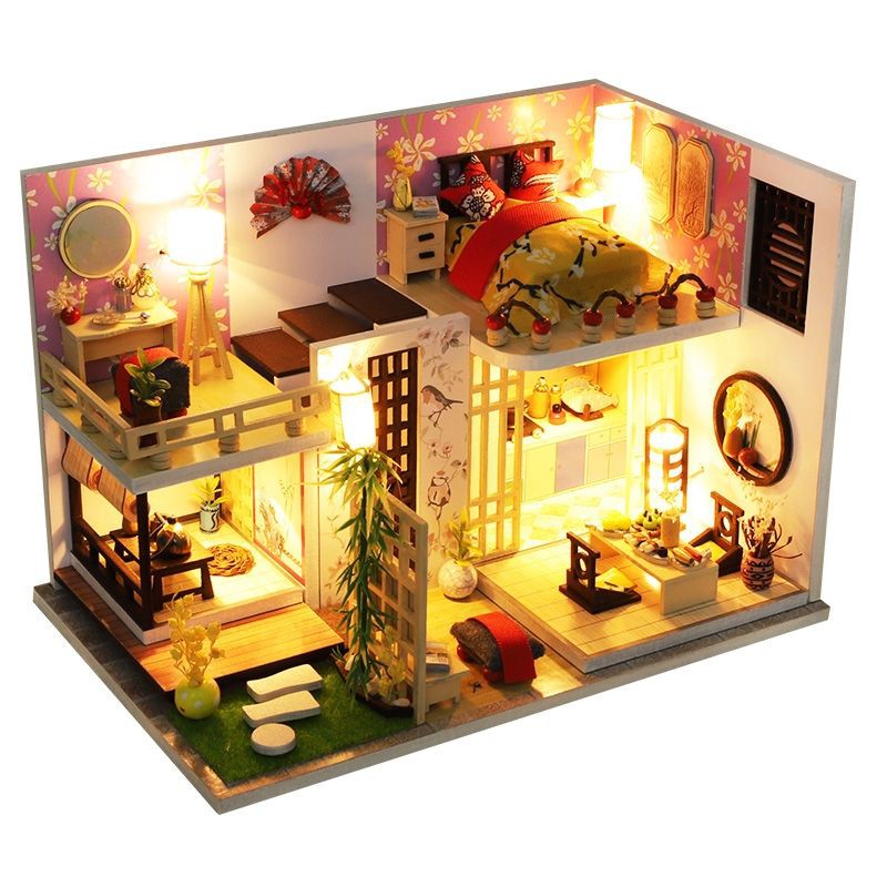 Kèm Mica và keo dán - Mô hình nhà gỗ búp bê Dollhouse DIY - M027A Bamboo House
