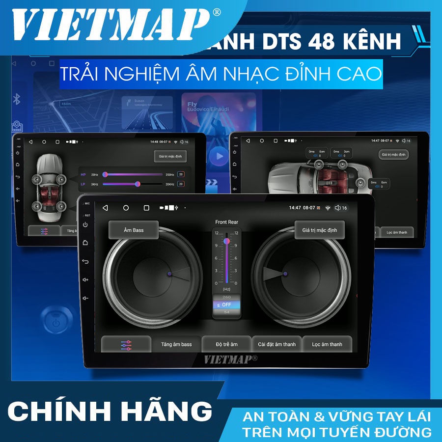 Màn hình Android VIETMAP DQ8 và DQ8 PRO cho các dòng xe ô tô + KM camera hành trình V5 kèm sim 4G