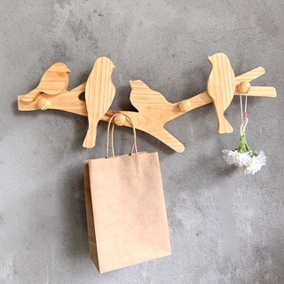 Móc treo gỗ tự nhiên đa năng Wood birds