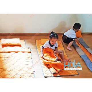 COMBO Nệm gối mền túi Mầm non - Cotton cara - TẶNG Túi đựng đồ dơ (ngẫu nhiên)