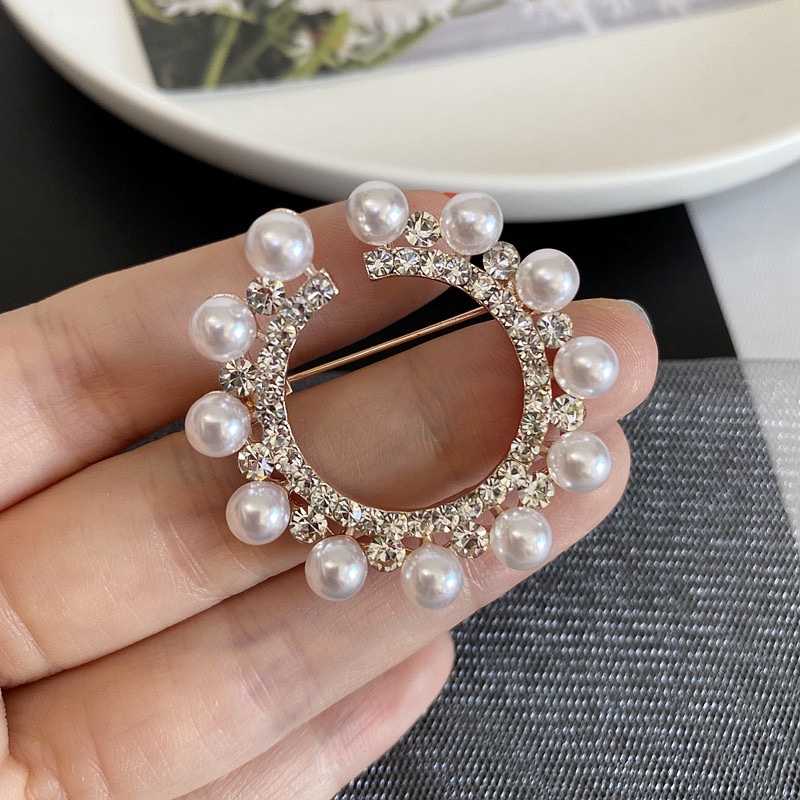 Ghim Cài Áo Hình Hoa Tuyết Đính Ngọc Trai Nhân Tạo Thời Trang Cho Nữ