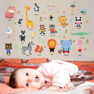 decal dán tường thú tiêng anh mới