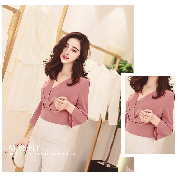 Áo sơ mi công sở ❣️FREESHIP❣️ Áo Kiểu Xếp Ly Bó Eovv - Hàng thiết kế chuẩn