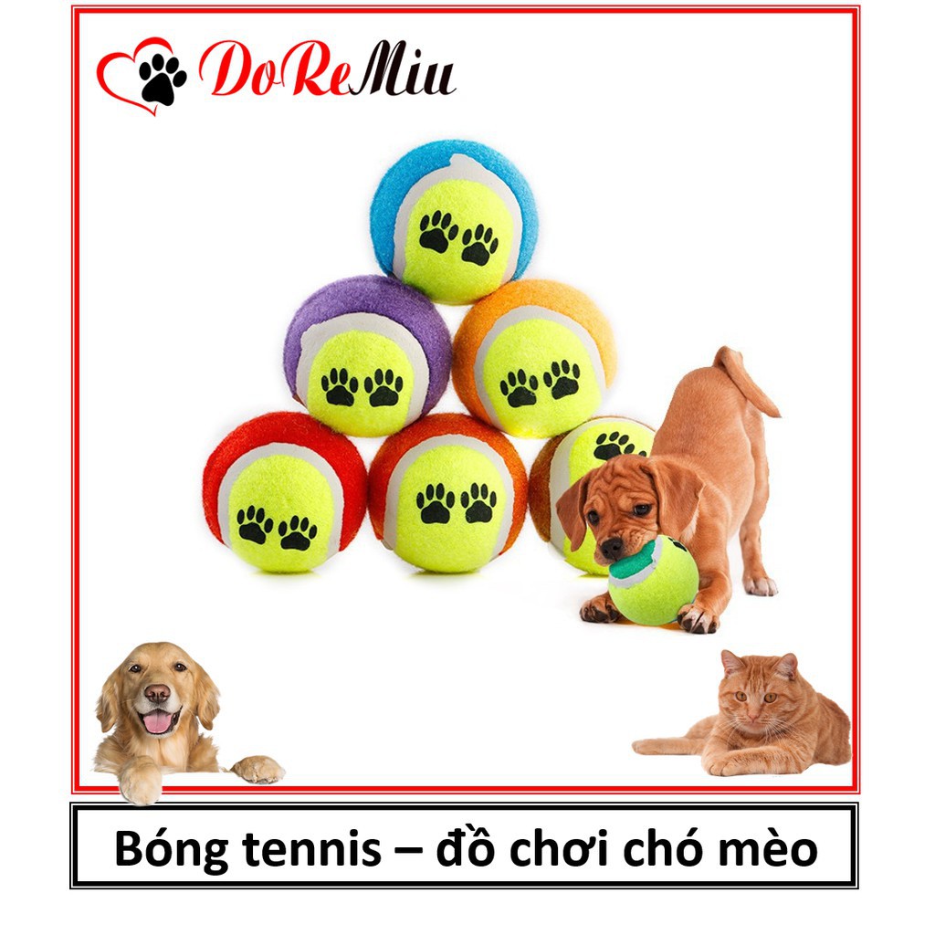 Giảm giáCTVD - Đồ chơi chó mèo Bóng tennis in hình dấu chân dễ thương cho thú cưng