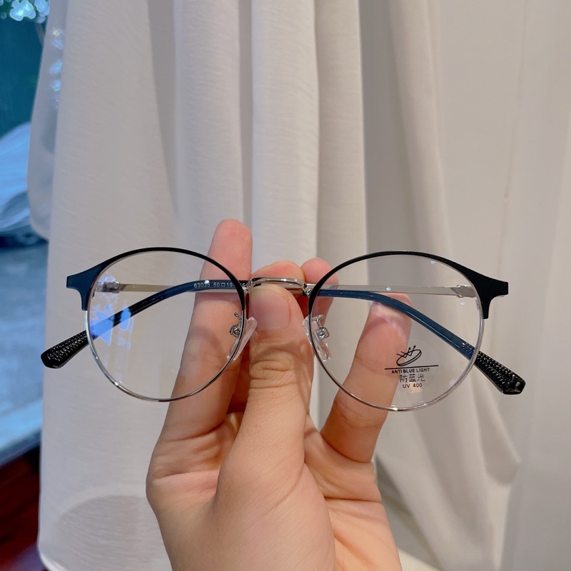 Kính giả cận, Gọng kính cận tròn kim loại thanh mảnh 63035 chống ánh sáng xanh, UV400  Jolie eyewear