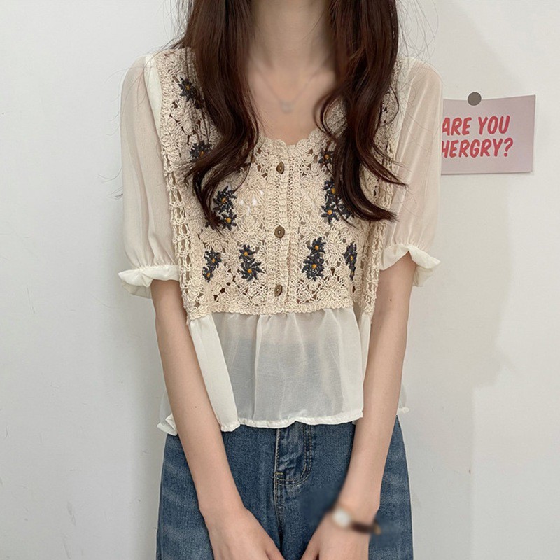 Áo nữ tay ngắn cổ chữ v thời trang quyến rũ