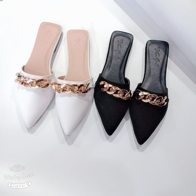 (sẵn)Dép nữ- sục nữ da mềm êm chân gắn xích siêu xinh