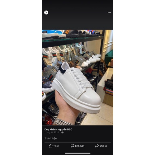 Giày Sneakers Nam MCQ trắng trơn full size 38-43