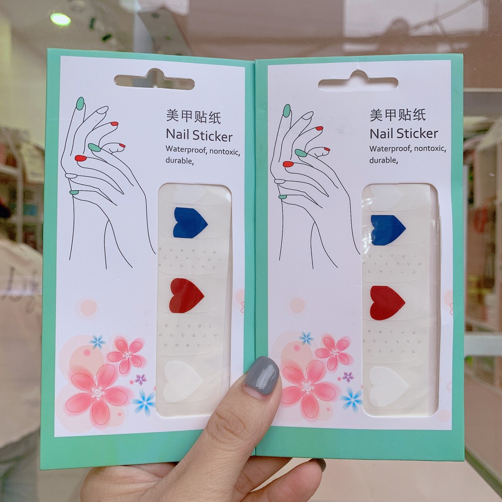 [ TẶNG KEO VÀ DŨA MÓNG] Dán móng tay nail sticker chống thấm nước bền chắc