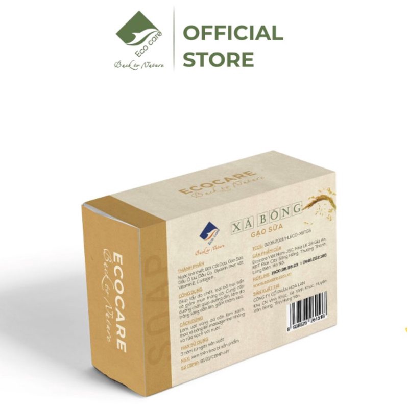XÀ BÔNG GẠO SỮA 100G - ECOCARE