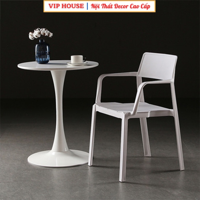 Ghế Ăn Eames Bằng Nhựa PP Đúc Nguyên Chiếc Khác Biệt, Ghế Bàn Trà Quán Coffee Ban Công Hội Trường Có Tựa Lưng BGN024