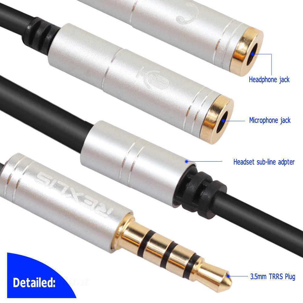 Cáp Chia Tai Nghe 3.5mm + Mic Cho Điện Thoại / Máy Tính Bảng