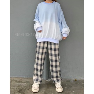 QUẦN SUÔNG CARO ĐEN KEM