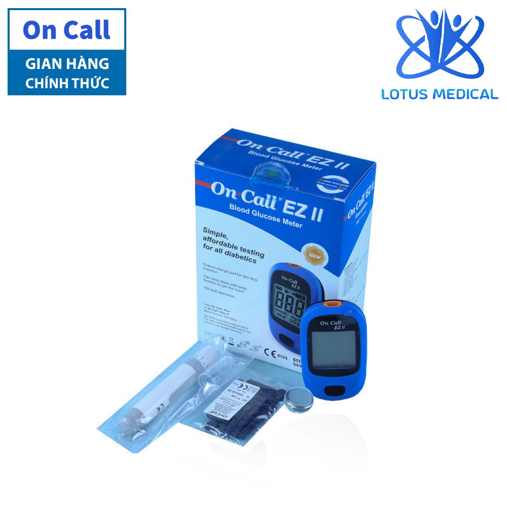 Máy đo đường huyết ON CALL EZ II  - Máy đo tiểu đường tặng kèm 25 que thử và 25 kim chích