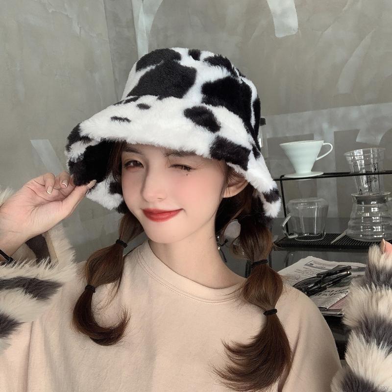 Nón tai bèo họa tiết da bò sữa thời trang Hàn Quốc