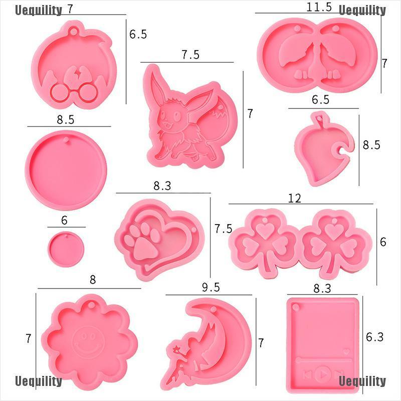 [Uequility] Resin Player Mold Epoxy Craft Keychain Moon Love Game Keychain Silicone Mold