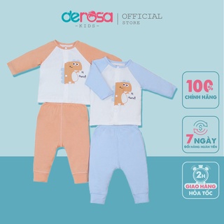 Bộ quần áo sơ sinh dài tay chất liệu bamboo (0 - 6 tháng) DEROSA KIDS AWBB148B