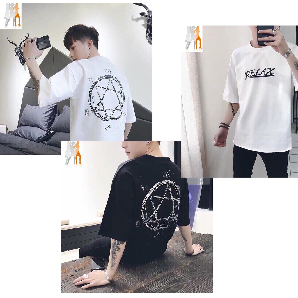 [Cotton tốt, Có full video] Áo thun nam form rộng tay lỡ - Trùm Chuyên Sỉ Thời Trang - ms 203161053