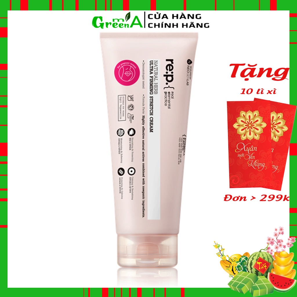 Kem Chống Rạn Da RE:P Giảm Rạn Da Bụng Đùi Săn Chắc Da Làm Mờ Sẹo RE:P NATURAL HERB ULTRA FIRMING STRETCH CREAM 200ml