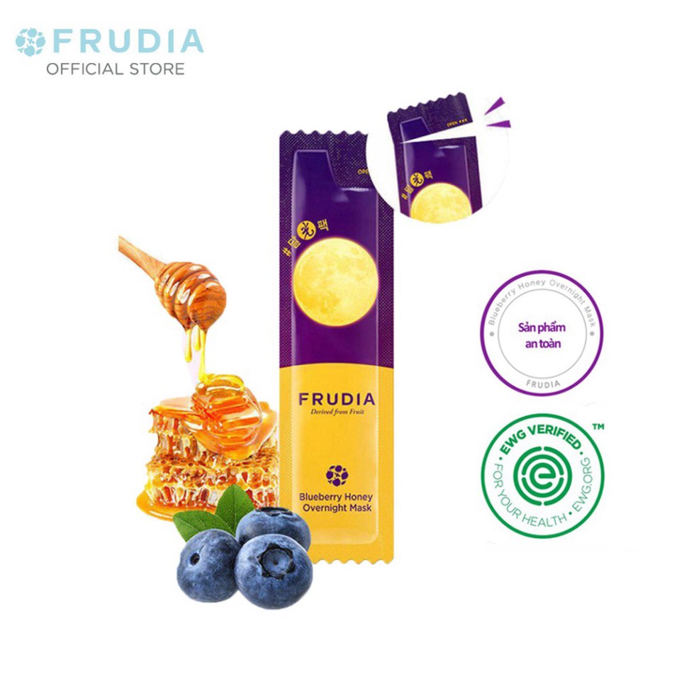Mặt Nạ Ngủ Cấp Ẩm Chiết Xuất Việt Quất Mật Ong Frudia Blueberry Honey Overnight Mask 5ml/1pcs