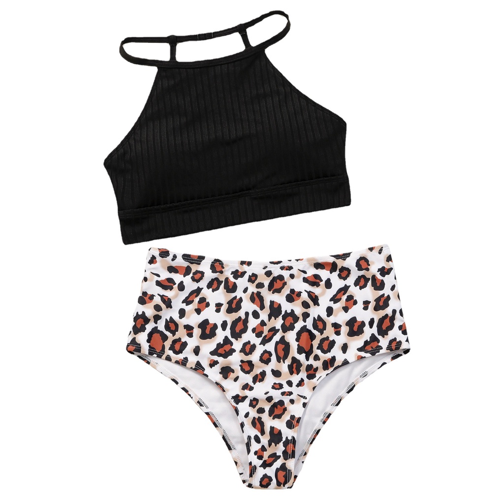 Bikini lưng cao hoạ tiết da báo màu đen | BigBuy360 - bigbuy360.vn