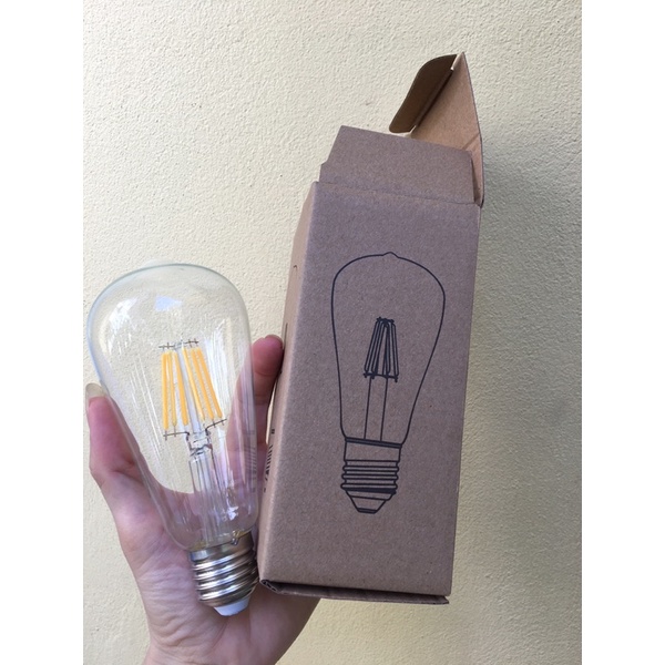 Bóng ST64 thủy tinh edison 8w as vàng