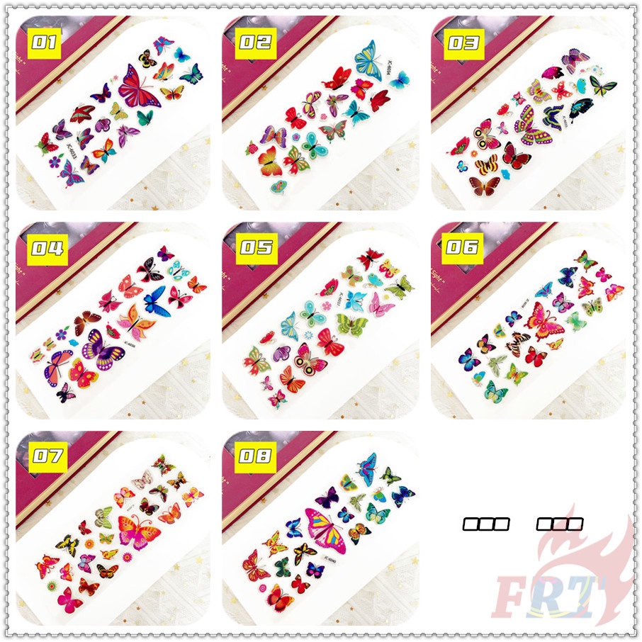 ❀ Hình Dán Khen Thưởng Bướm Q-1 DIY ❀ 1 Miếng Dán Bong Bóng 3D Bằng PVC Chống Nước