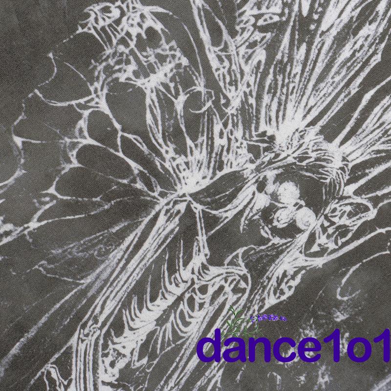 Đầm tay dài cổ chữ U in họa tiết bướm phong cách vintage thời trang cho nữ