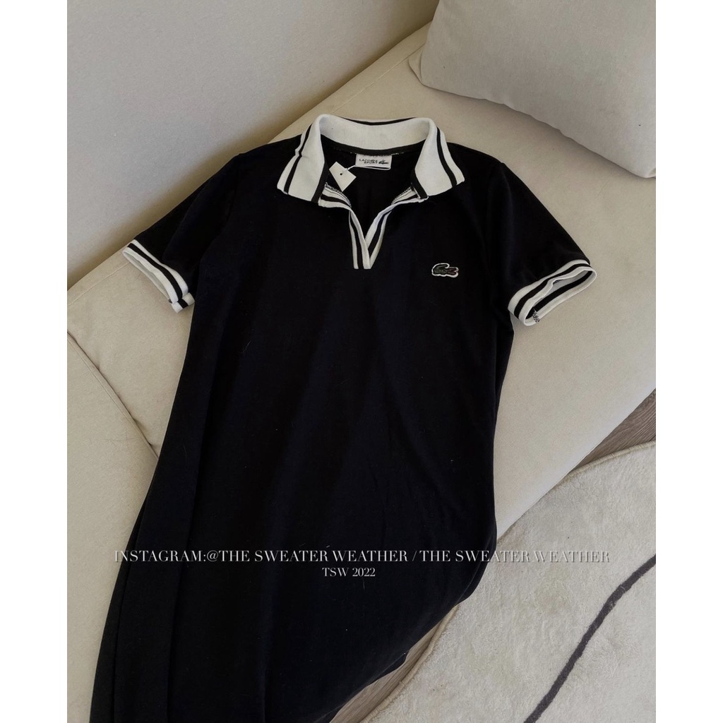 Váy Polo Cá Sấu Đen Bo Cổ Trắng Pha | BigBuy360 - bigbuy360.vn