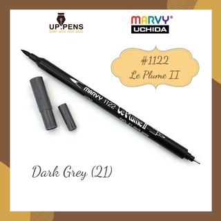 Bút brush viết calligraphy hai đầu Marvy 1122 - Màu xám đậm (Dark Grey - 21)